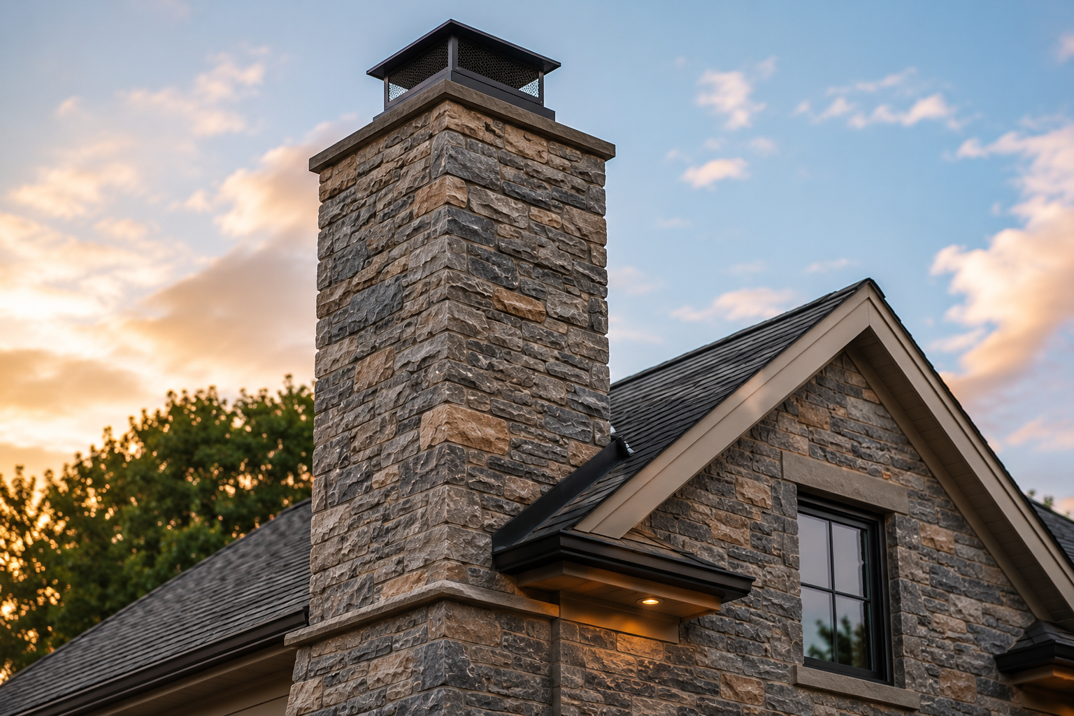 Natural thin architectural stone veneer installation in Chatham MA